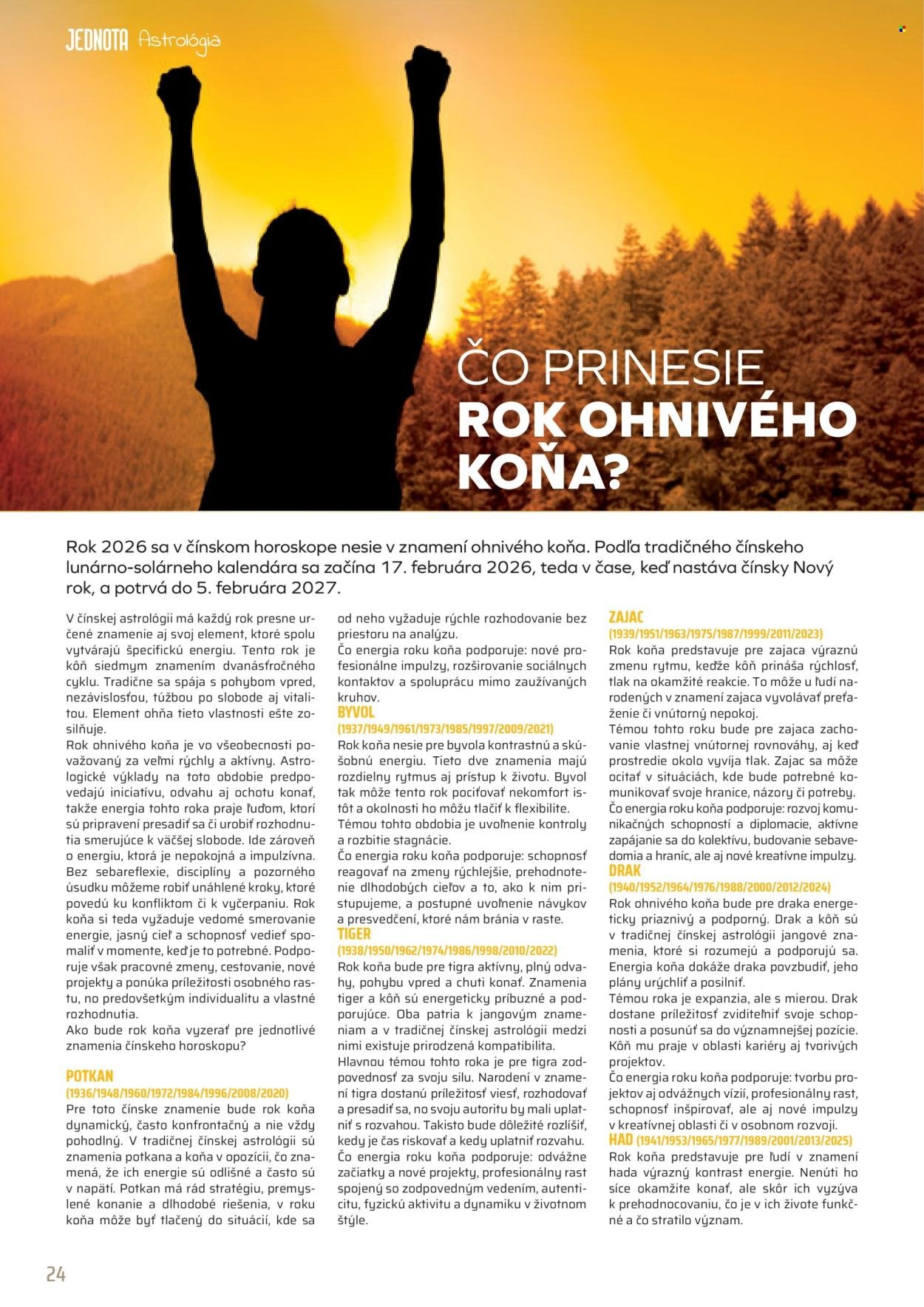 COOP JEDNOTA leták - Od nedele 1.2.2026 (2026-02-01 - 2026-02-28) | 24