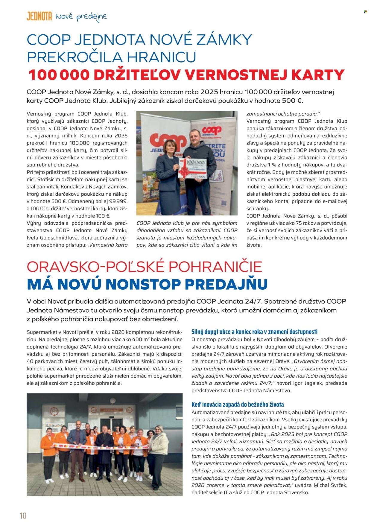 COOP JEDNOTA leták - Od nedele 1.2.2026 (2026-02-01 - 2026-02-28) | 10