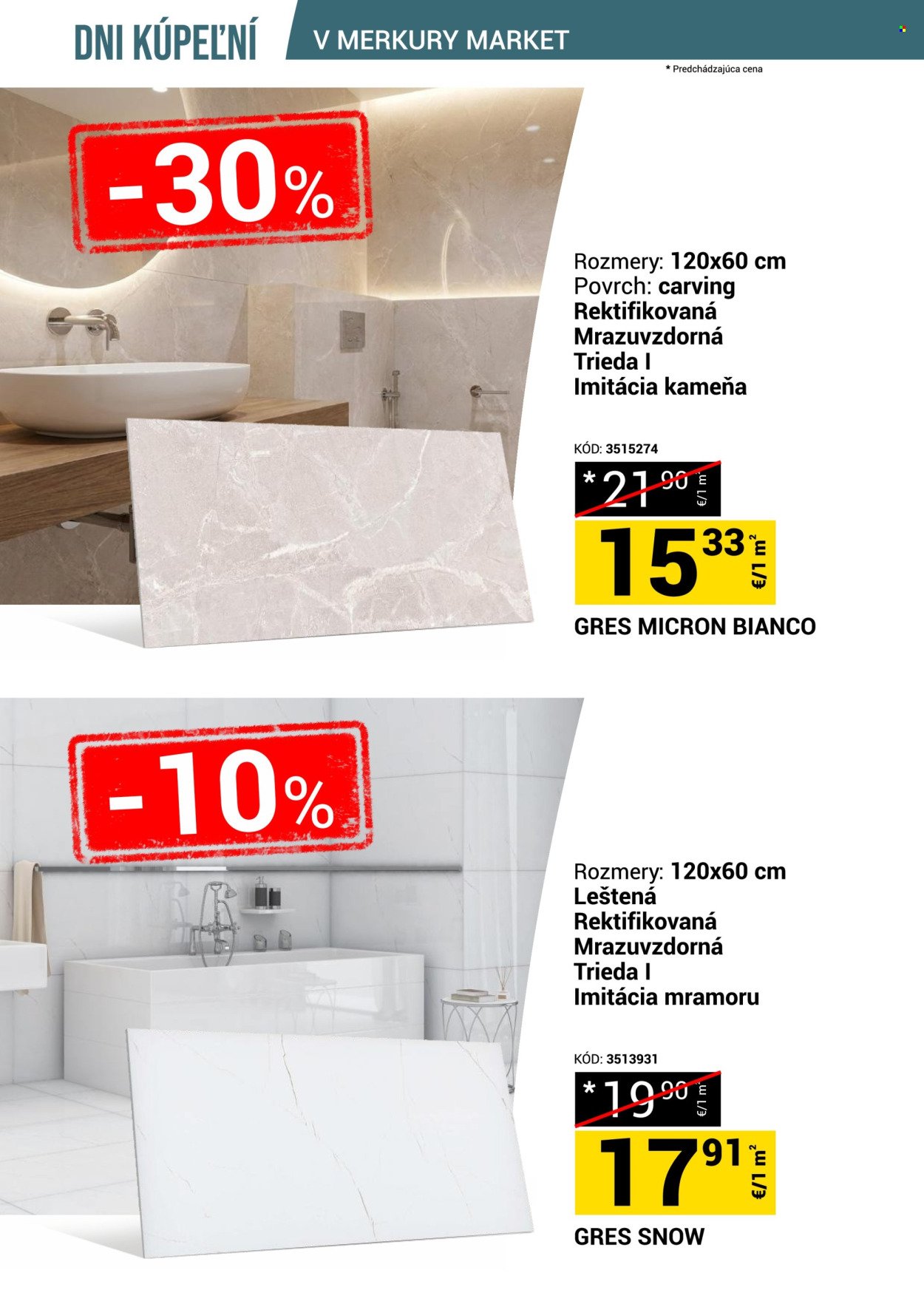 MERKURY MARKET leták - Dni kúpeľní v Merkury Market!