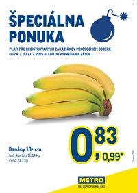 METRO leták - Špeciálna ponuka - banány (2025-07-24 - 2025-07-27)