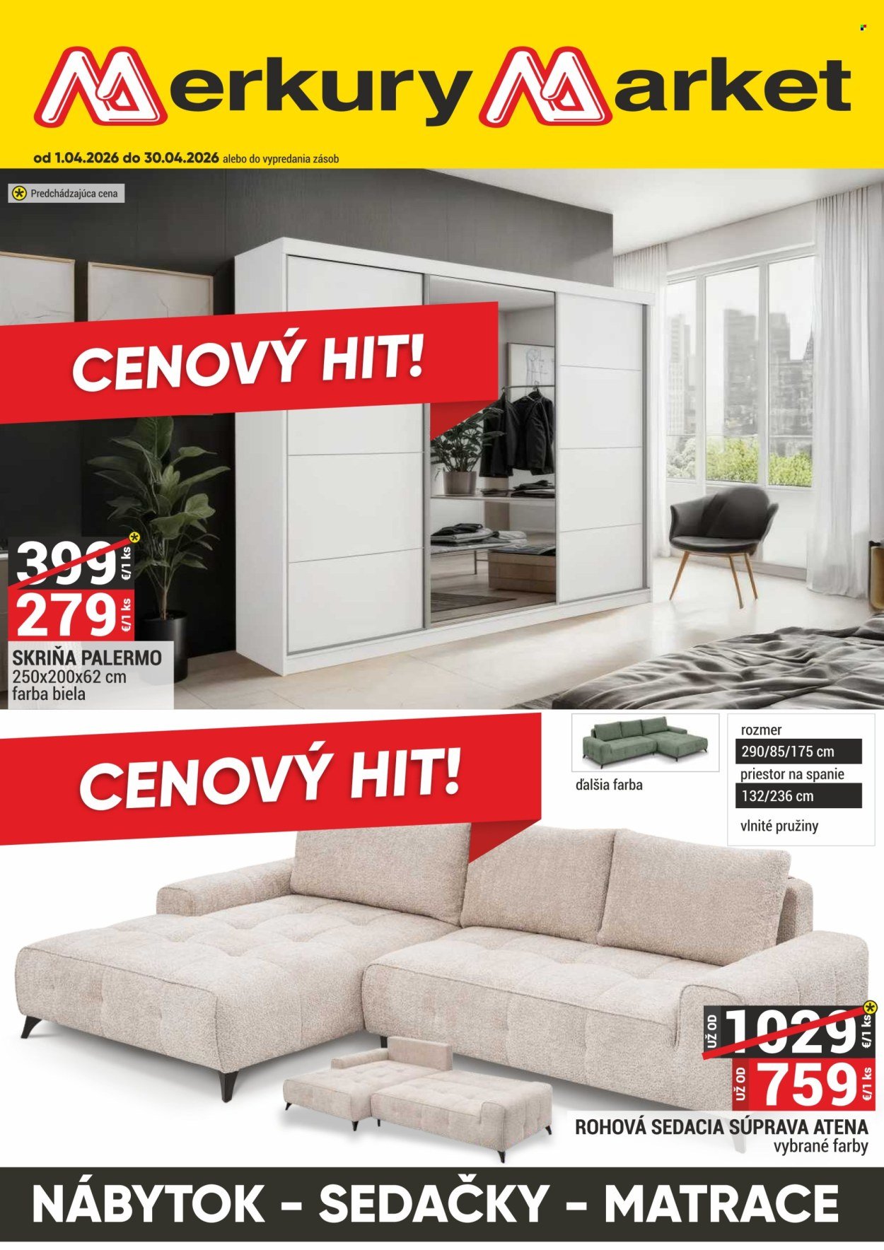 MERKURY MARKET leták - NÁBYTOK (2026-04-01 - 2026-04-30) | 1