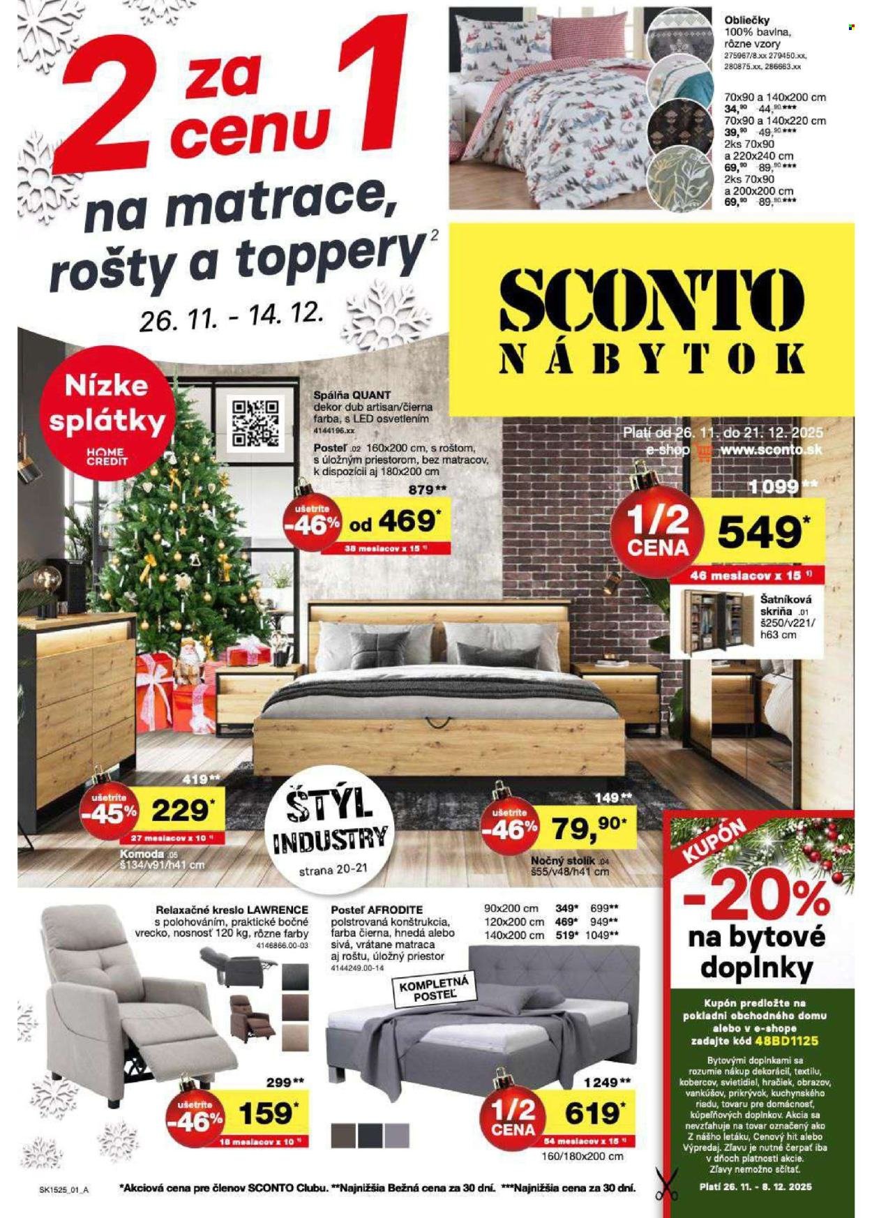 SCONTO NÁBYTOK leták - 2 canu1 na matrace, 2 rošty a toppery (2025-11-26 - 2025-12-14) | 1