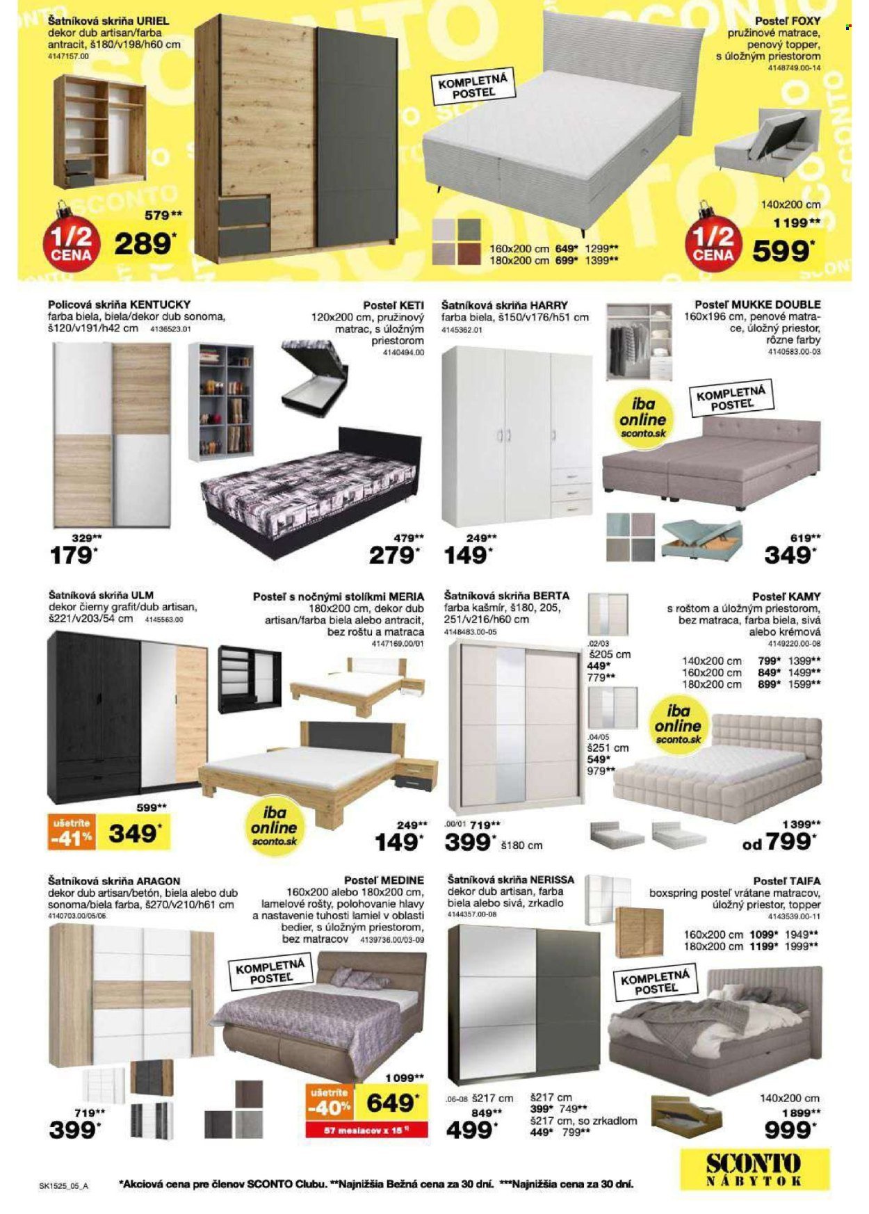 SCONTO NÁBYTOK leták - 2 canu1 na matrace, 2 rošty a toppery (2025-11-26 - 2025-12-14) | 5