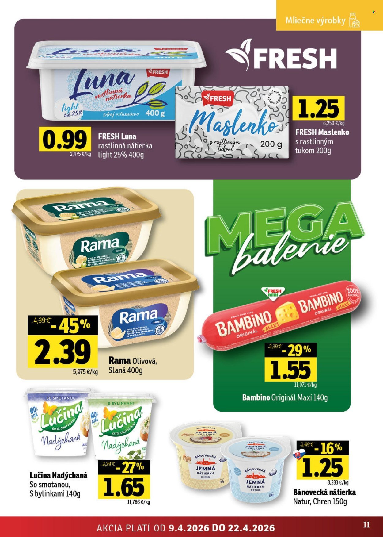 FRESH leták - Od štvrtka 9.4.2026 (2026-04-09 - 2026-04-22) | 11
