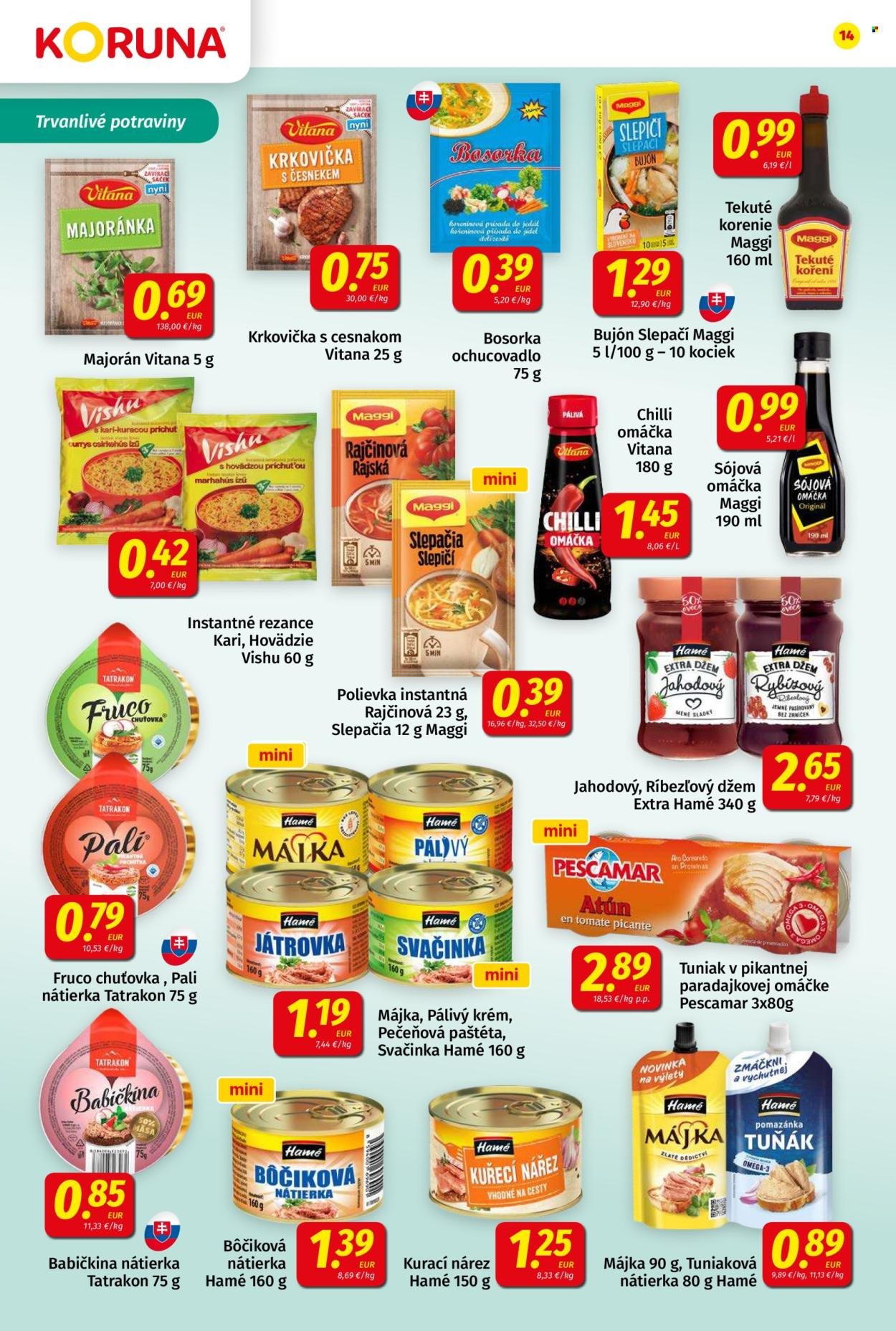 POTRAVINY KORUNA leták - Od piatka 9.1.2026 (2026-01-09 - 2026-01-21) | 14