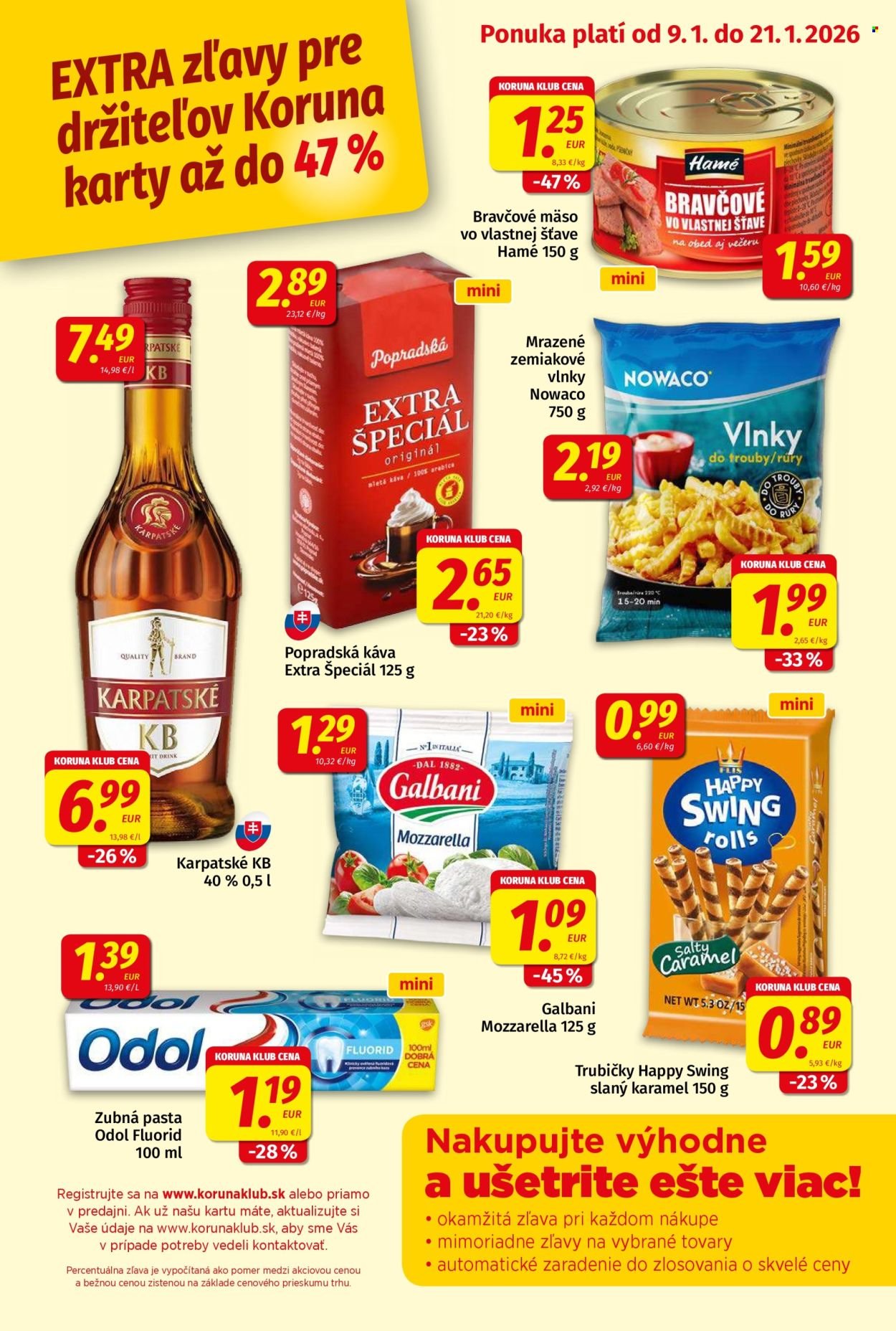 POTRAVINY KORUNA leták - Od piatka 9.1.2026 (2026-01-09 - 2026-01-21) | 9