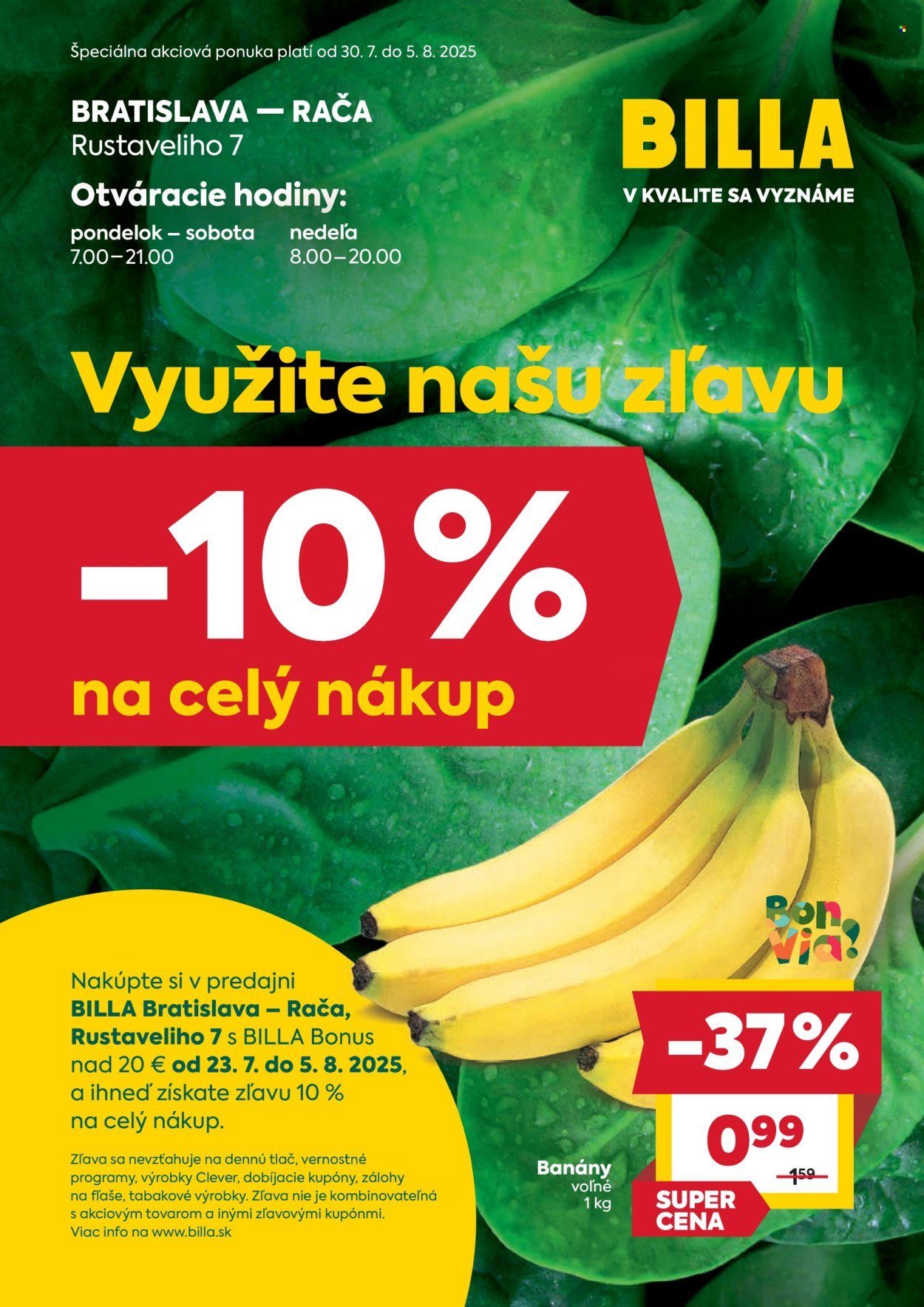 BILLA leták - Bratislava - Rustaveliho 7 (2025-07-30 - 2025-08-05) | 1