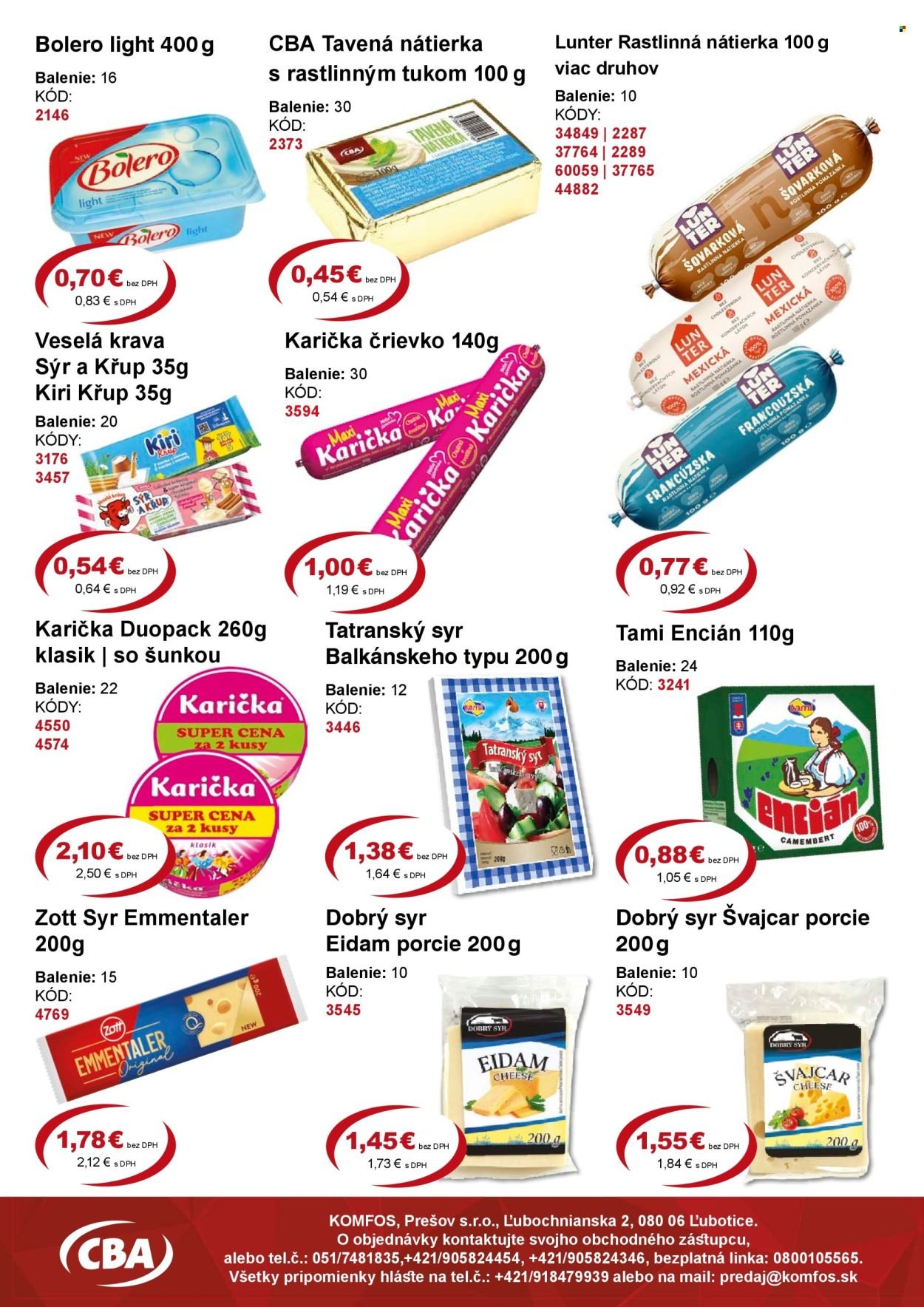 CBA KOMFOS leták - Výhodná ponuka VEĽKOOBCHOD