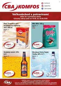 CBA KOMFOS leták - Výhodná ponuka VEĽKOOBCHOD