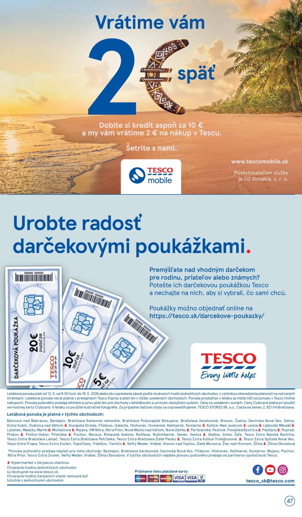 TESCO leták - Od stredy 13.5.2026 (2026-05-13 - 2026-05-19) | 47