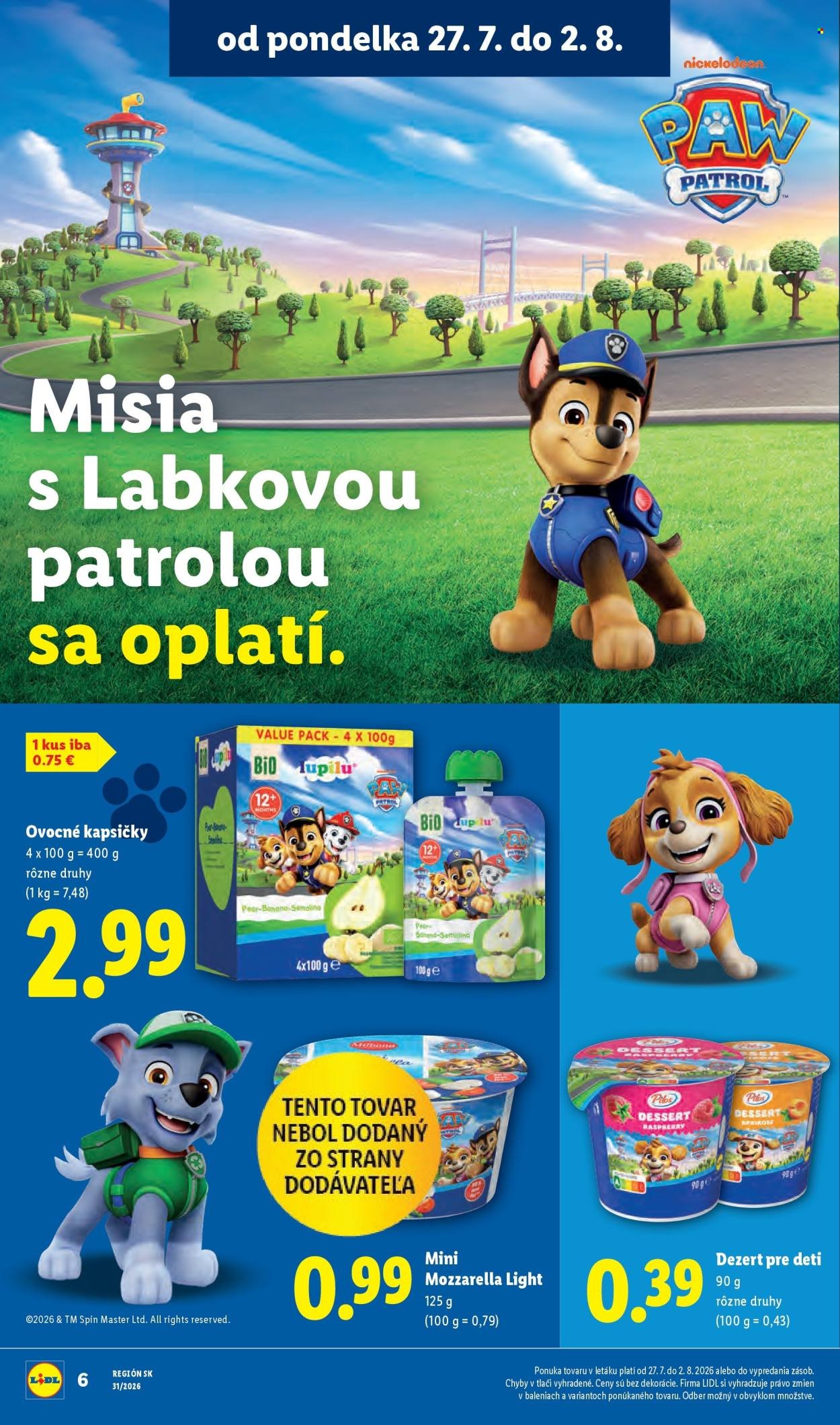LIDL leták - Od pondelka 27.7.2026