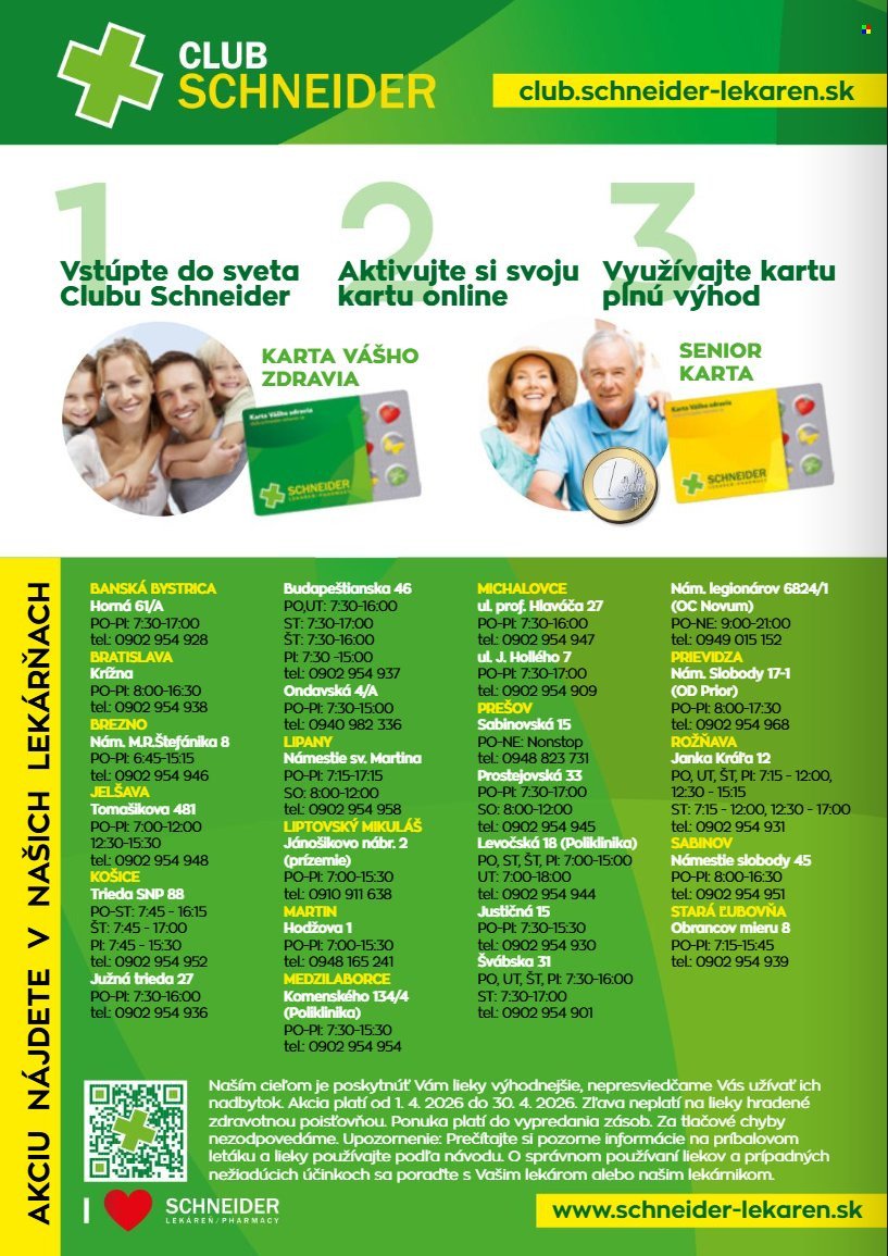 SCHNEIDER LEKÁREŇ leták - Od stredy 1.4.2026 (2026-04-01 - 2026-04-30) | 12