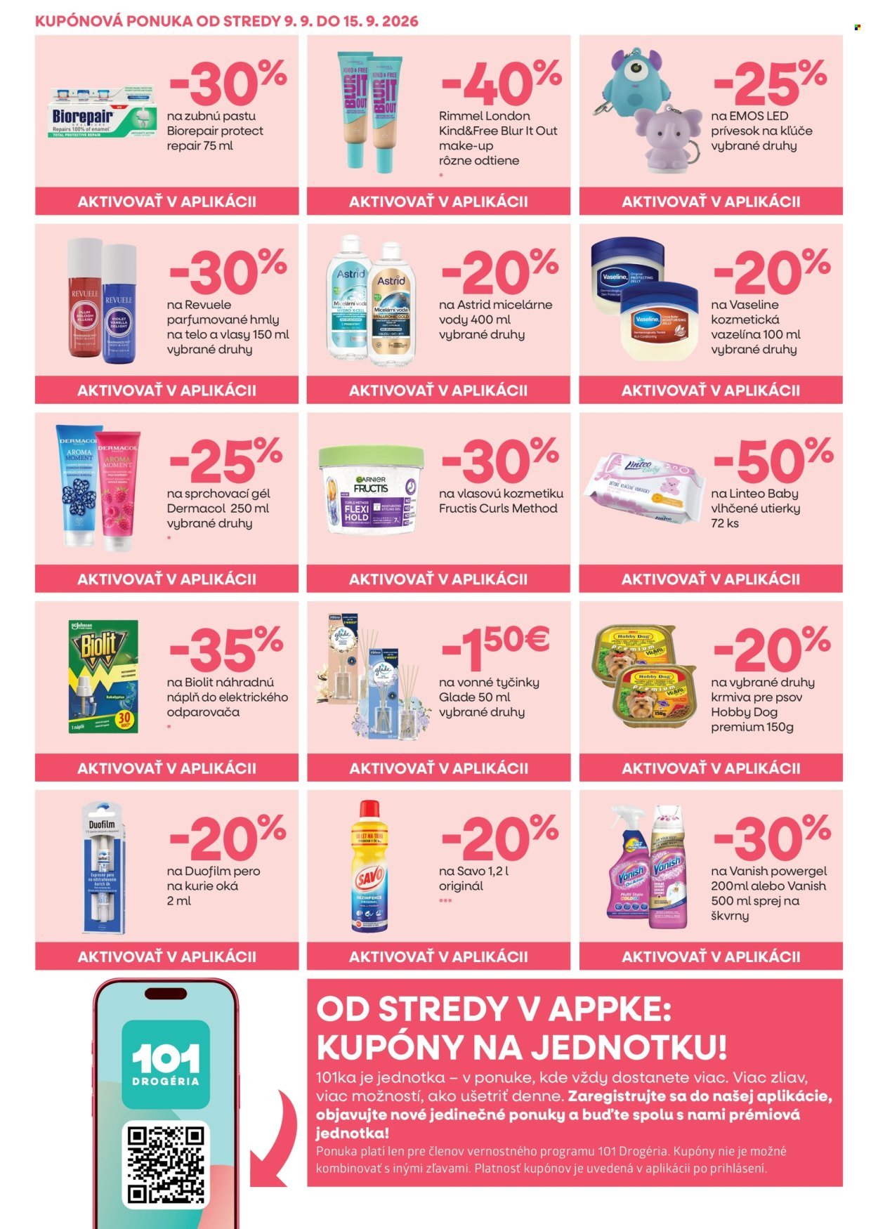 101 DROGERIE leták - Od stredy 9.9.2026