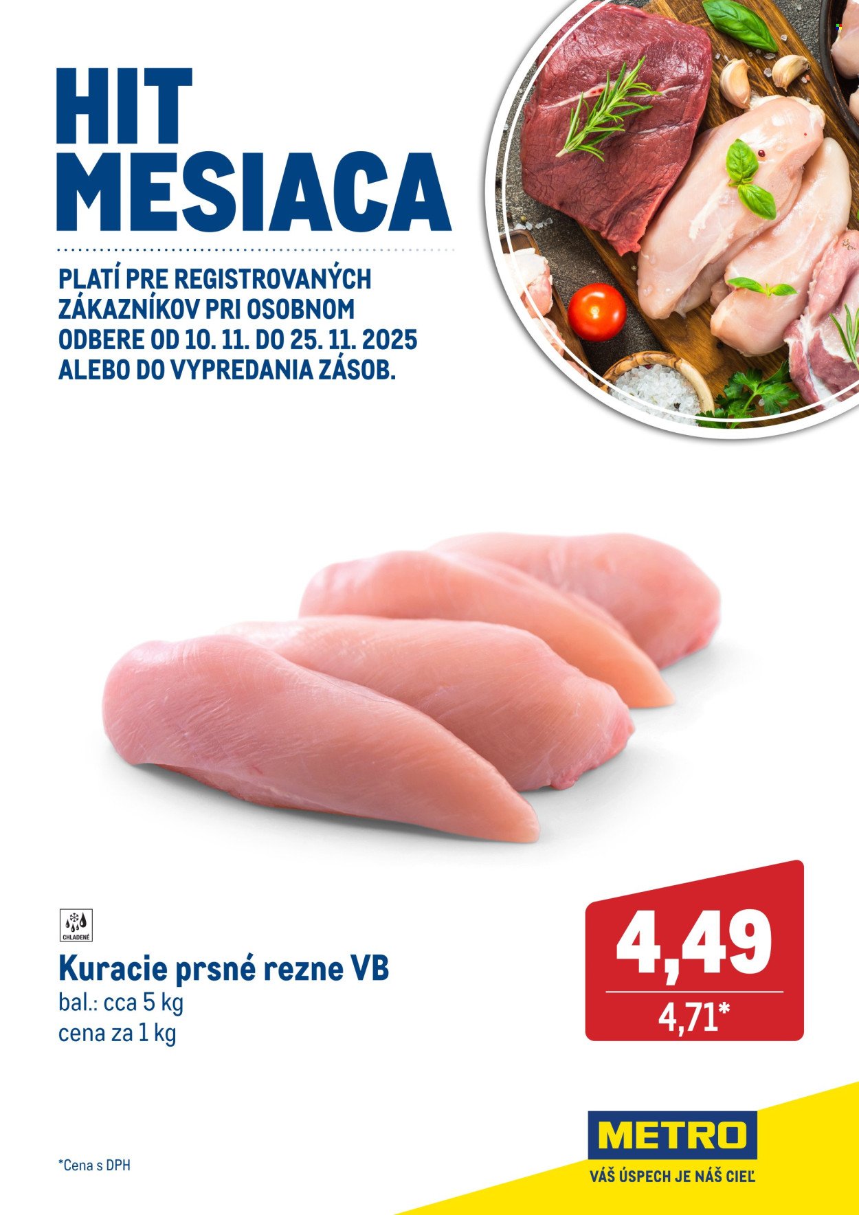 METRO leták - Hit mesiaca - Kuracie prsné rezne (2025-11-10 - 2025-11-25) | 1