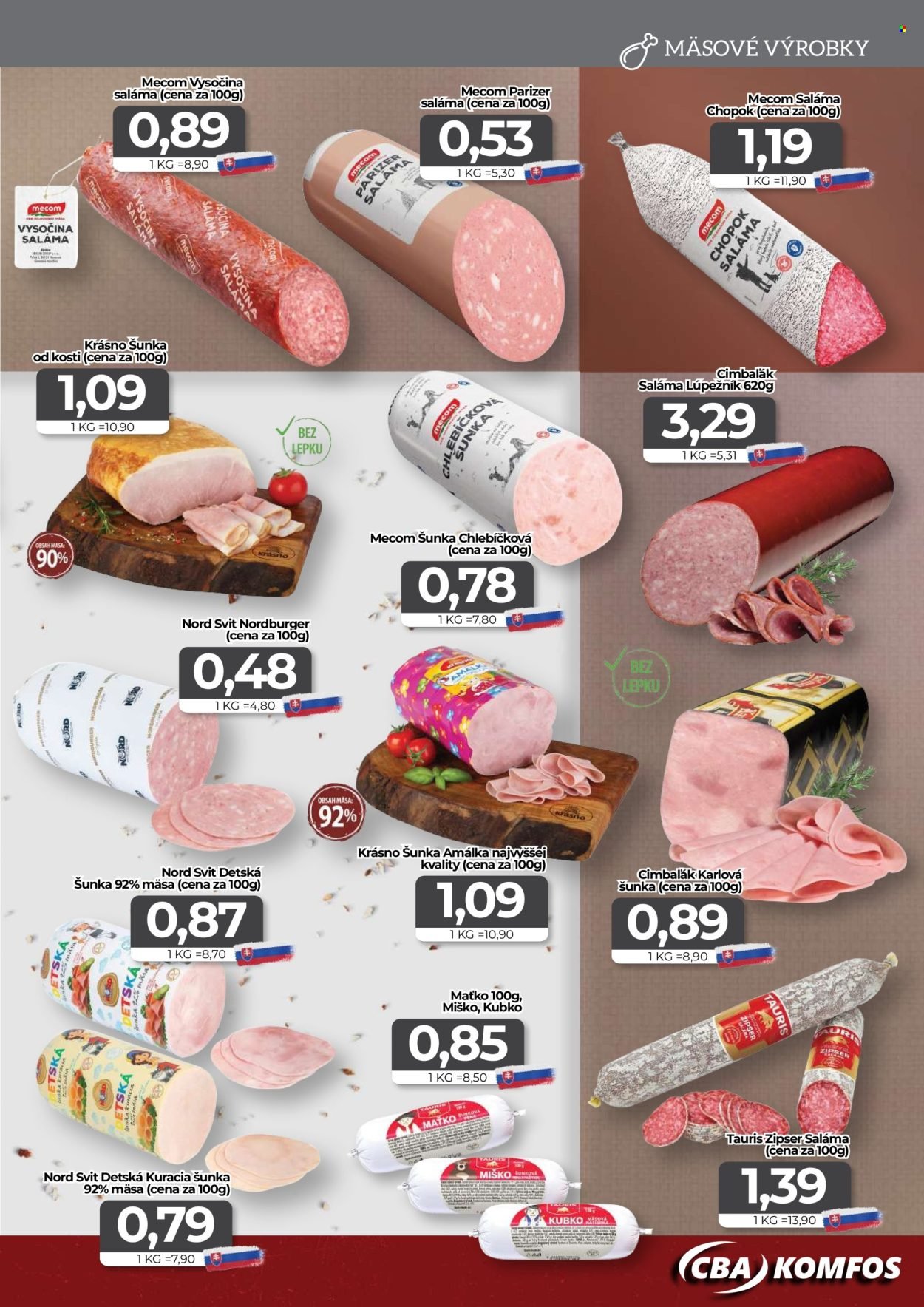CBA KOMFOS leták - Výhodná ponuka - opäť lacnejšie