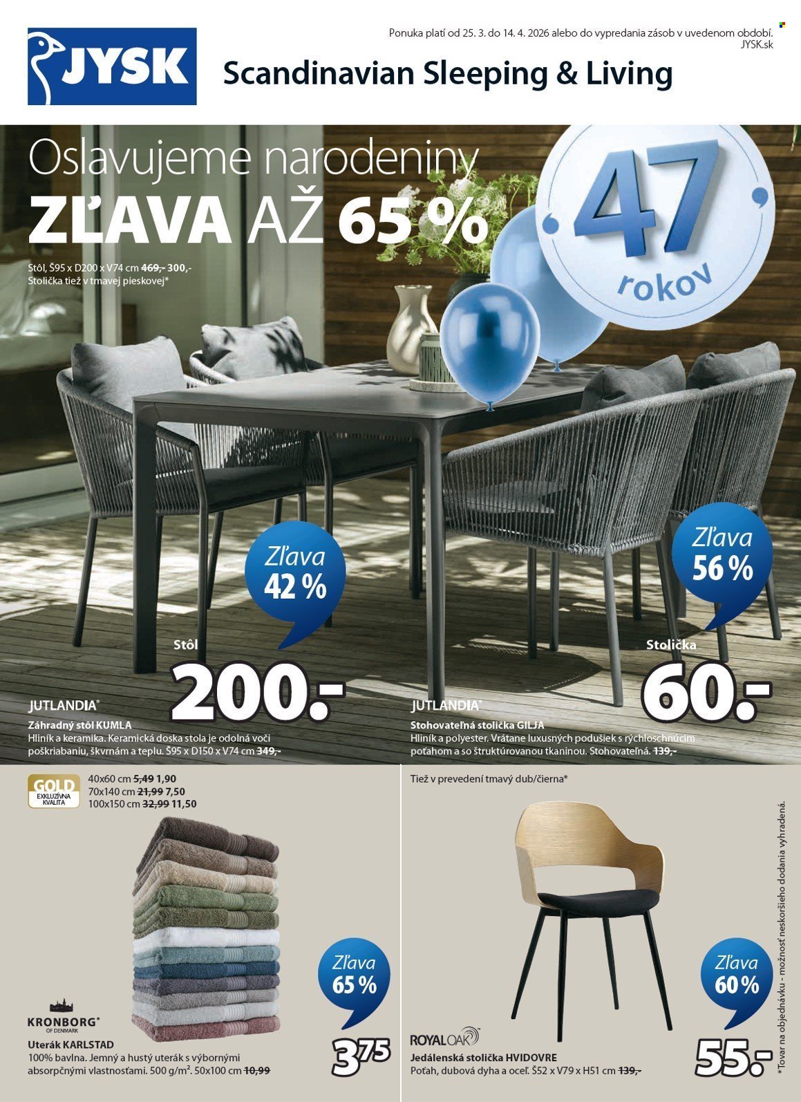 JYSK leták - Od stredy 25.3.2026 (2026-03-25 - 2026-04-14) | 2