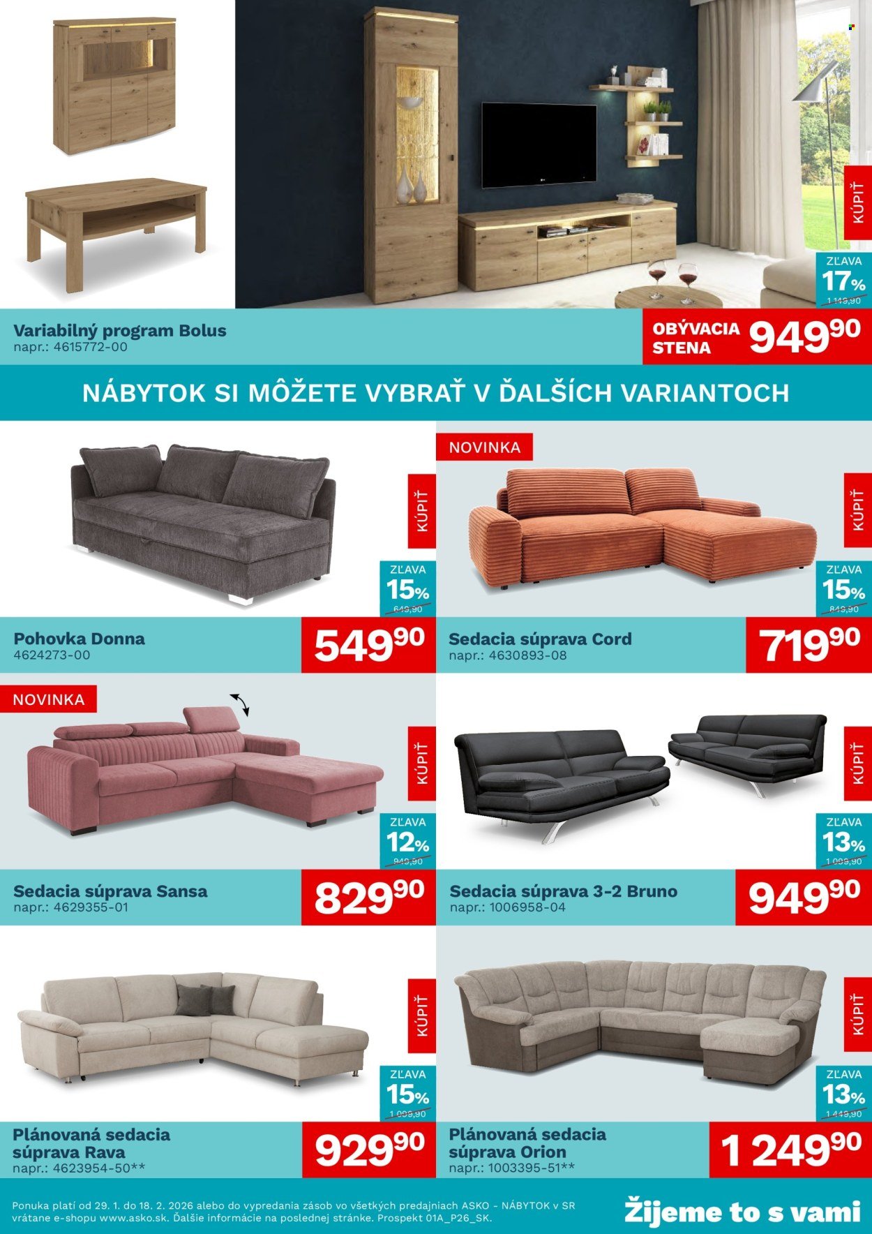 ASKO NÁBYTOK leták - Akčná ponuka (2026-01-29 - 2026-02-18) | 2