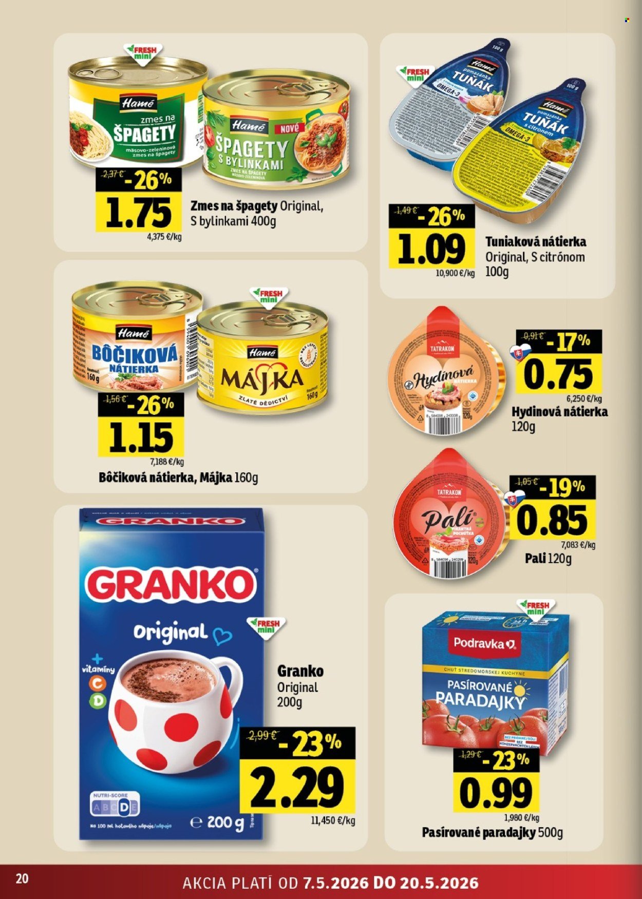 FRESH leták - Stredné a západné Slovensko (2026-05-07 - 2026-05-20) | 20