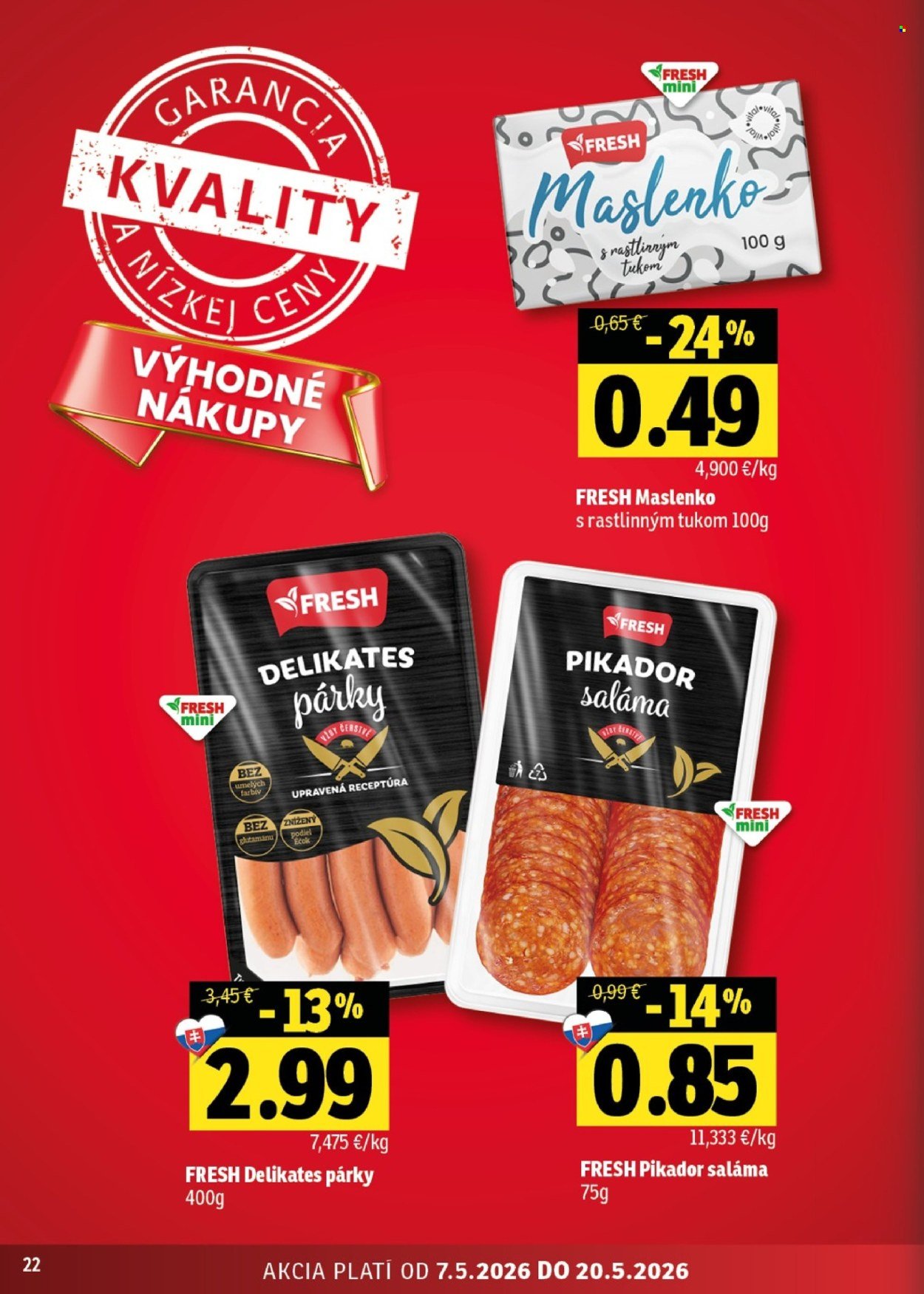 FRESH leták - Stredné a západné Slovensko (2026-05-07 - 2026-05-20) | 22