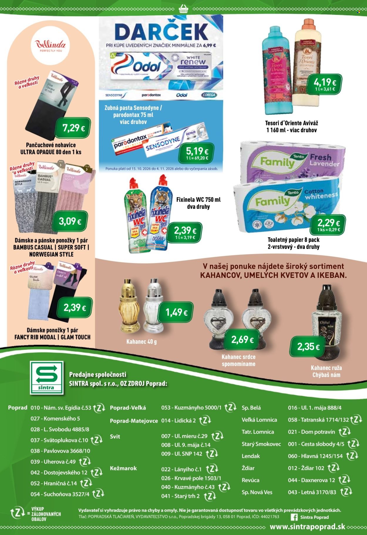 SINTRA leták - Od štvrtka 15.10.2026