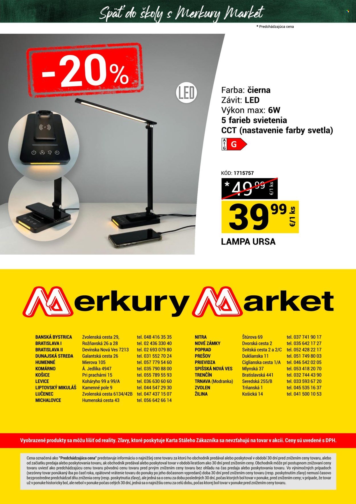MERKURY MARKET leták - Späť do školy
