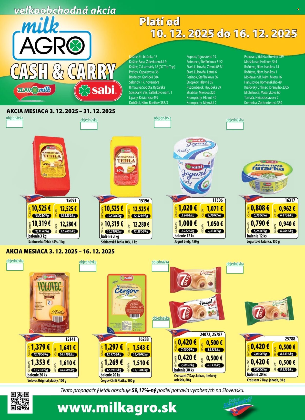 MILK AGRO leták - Cash & Carry (2025-12-10 - 2025-12-16) | 1