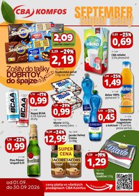 CBA KOMFOS leták - Super ceny - Výhodne každý deň!