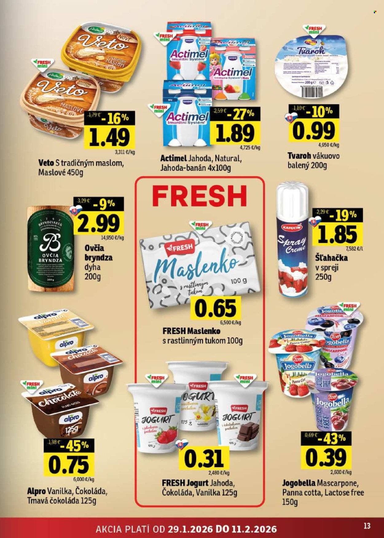 FRESH leták - Stredné a západné Slovensko (2026-01-29 - 2026-02-11) | 13