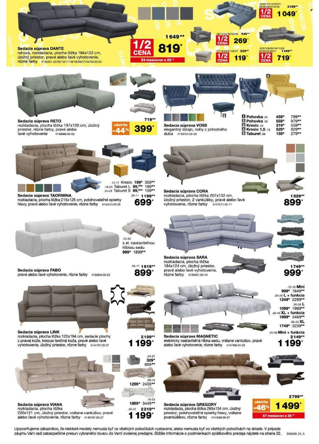 SCONTO NÁBYTOK leták - -40% na sedacie súpravy, pohovky, kreslá (2026-01-21 - 2026-02-01) | 2