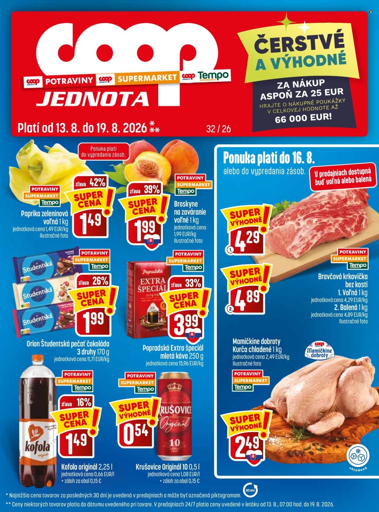 COOP JEDNOTA leták - Od štvrtka 13.8.2026
