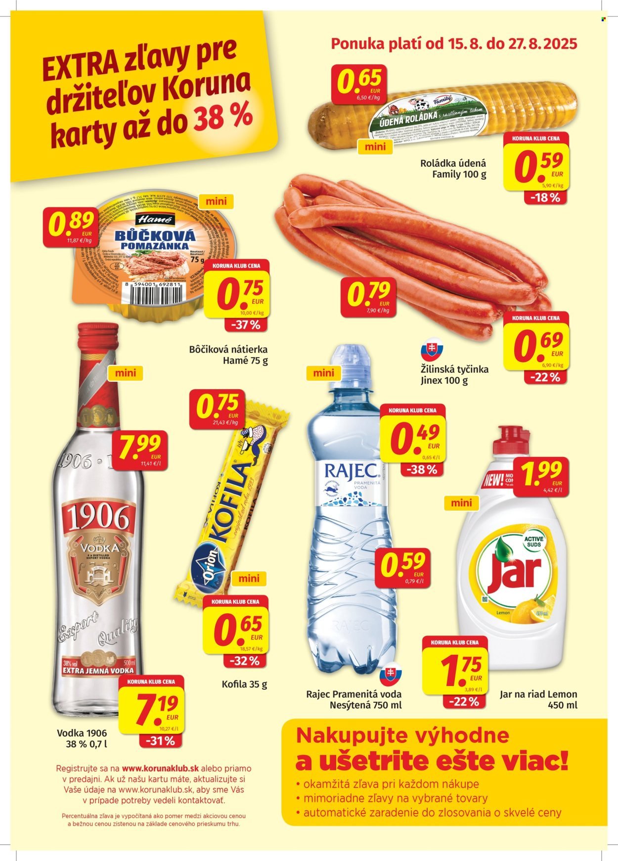 POTRAVINY KORUNA leták - Od piatka 15.8.2025 (2025-08-15 - 2025-08-27) | 1