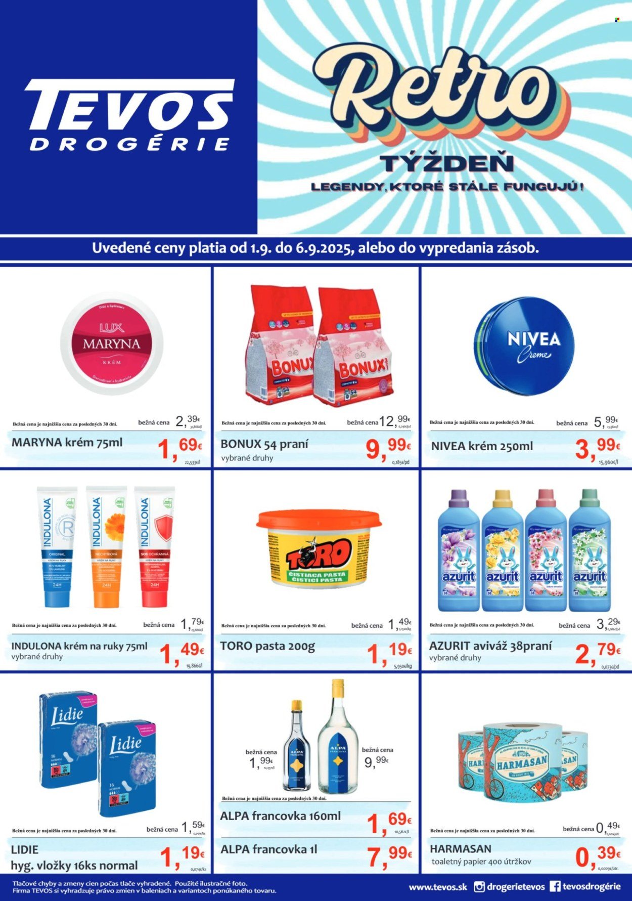 TEVOS DROGÉRIE leták - Od pondelka 1.9.2025 (2025-09-01 - 2025-09-06) | 1