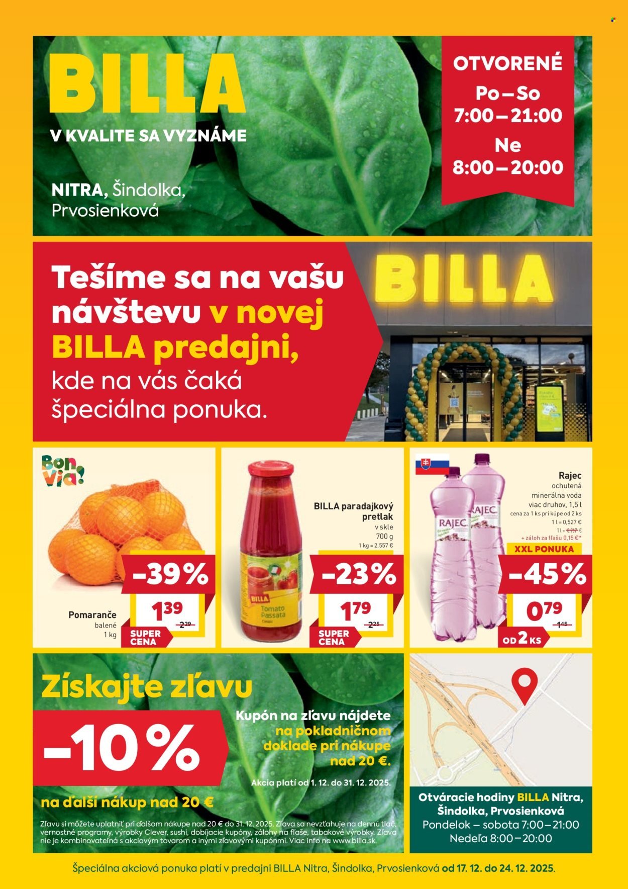 BILLA leták - Nitra - Šindolka, Prvosienková (2025-12-17 - 2025-12-24) | 1
