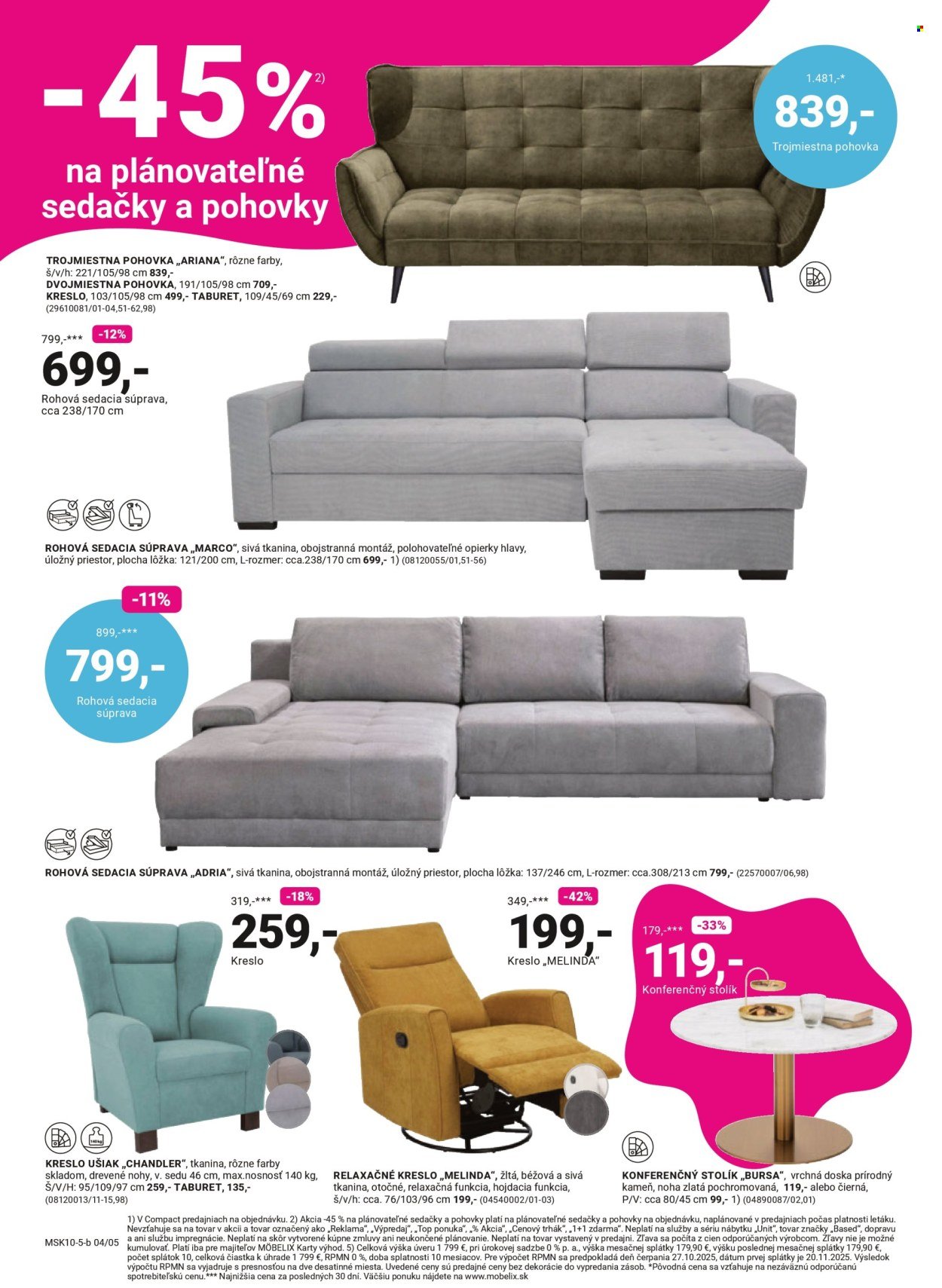 MÖBELIX leták - OKAMŽITÁ ZĽAVA VO VÝŠKE DPH - 23% (2025-10-27 - 2025-11-09) | 4