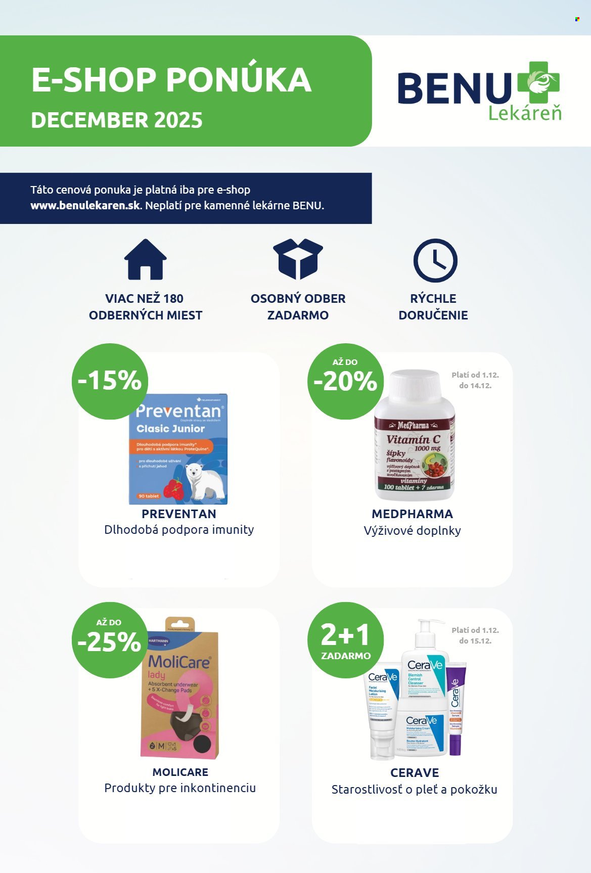 BENU LEKÁREŇ leták - Od pondelka 1.12.2025 (2025-12-01 - 2025-12-31) | 1