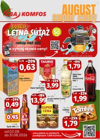 CBA KOMFOS leták - Super ceny - Výhodne každý deň!