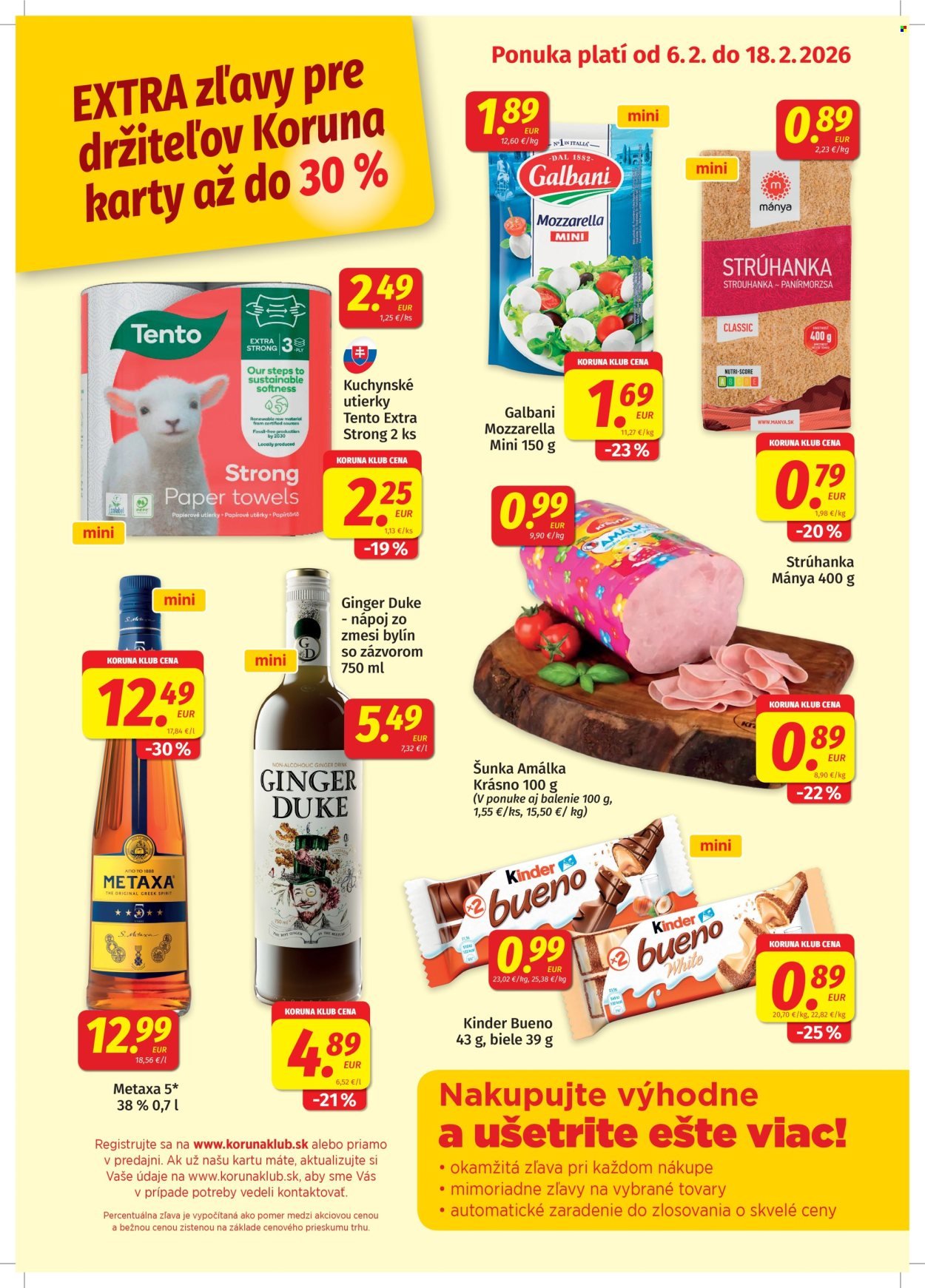 POTRAVINY KORUNA leták - Od piatka 6.2.2026 (2026-02-06 - 2026-02-18) | 1