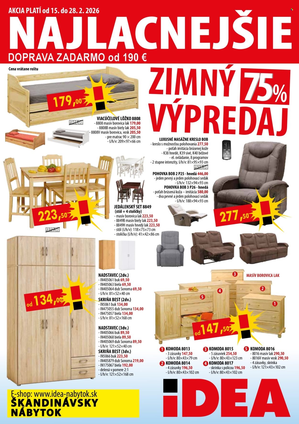 IDEA NÁBYTOK leták - Od nedele 15.2.2026 (2026-02-15 - 2026-02-28) | 1