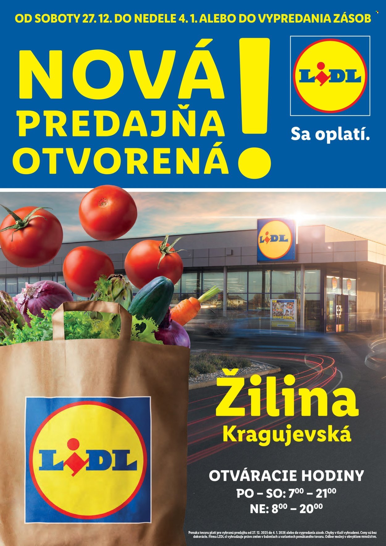 LIDL leták - Nová predajňa v Zlatých Moravciach (2025-12-27 - 2026-01-04) | 1