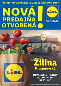LIDL leták - Nová predajňa v Zlatých Moravciach (2025-12-27 - 2026-01-04)