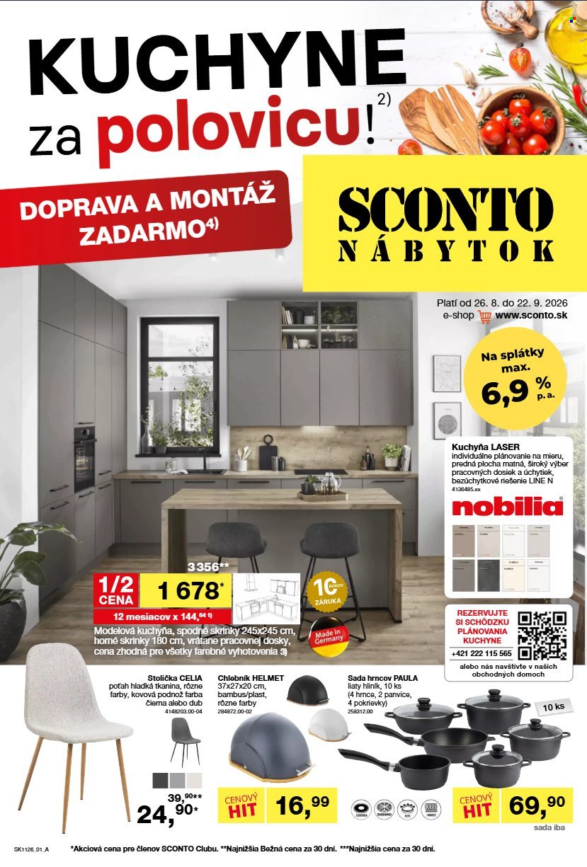 SCONTO NÁBYTOK leták - Od stredy 26.8.2026