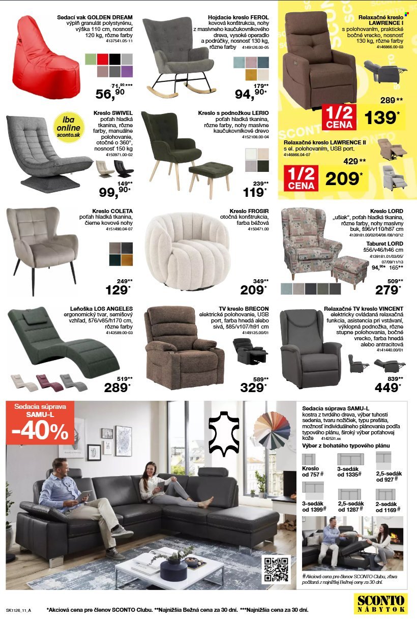 SCONTO NÁBYTOK leták - Od stredy 26.8.2026