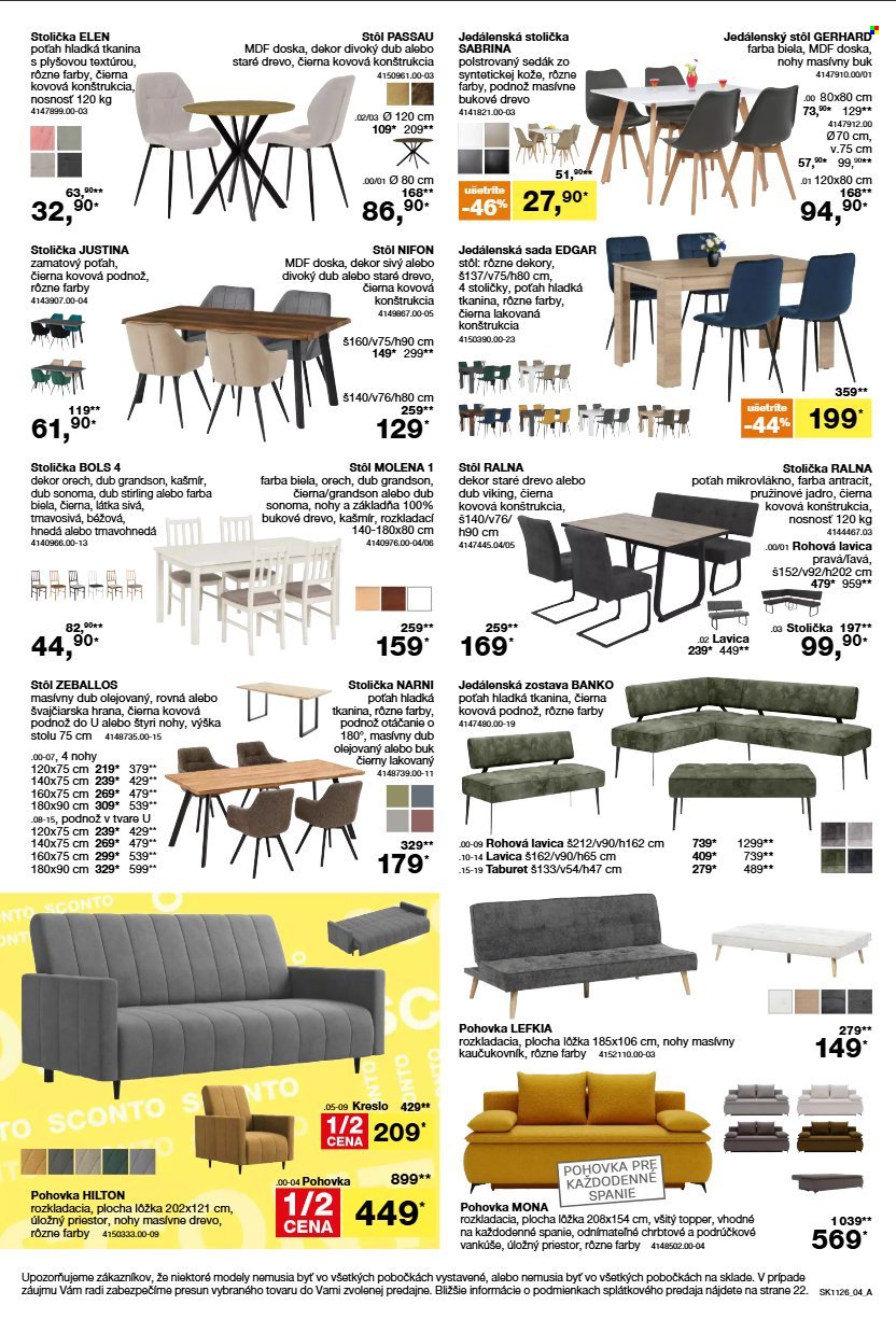 SCONTO NÁBYTOK leták - Od stredy 26.8.2026