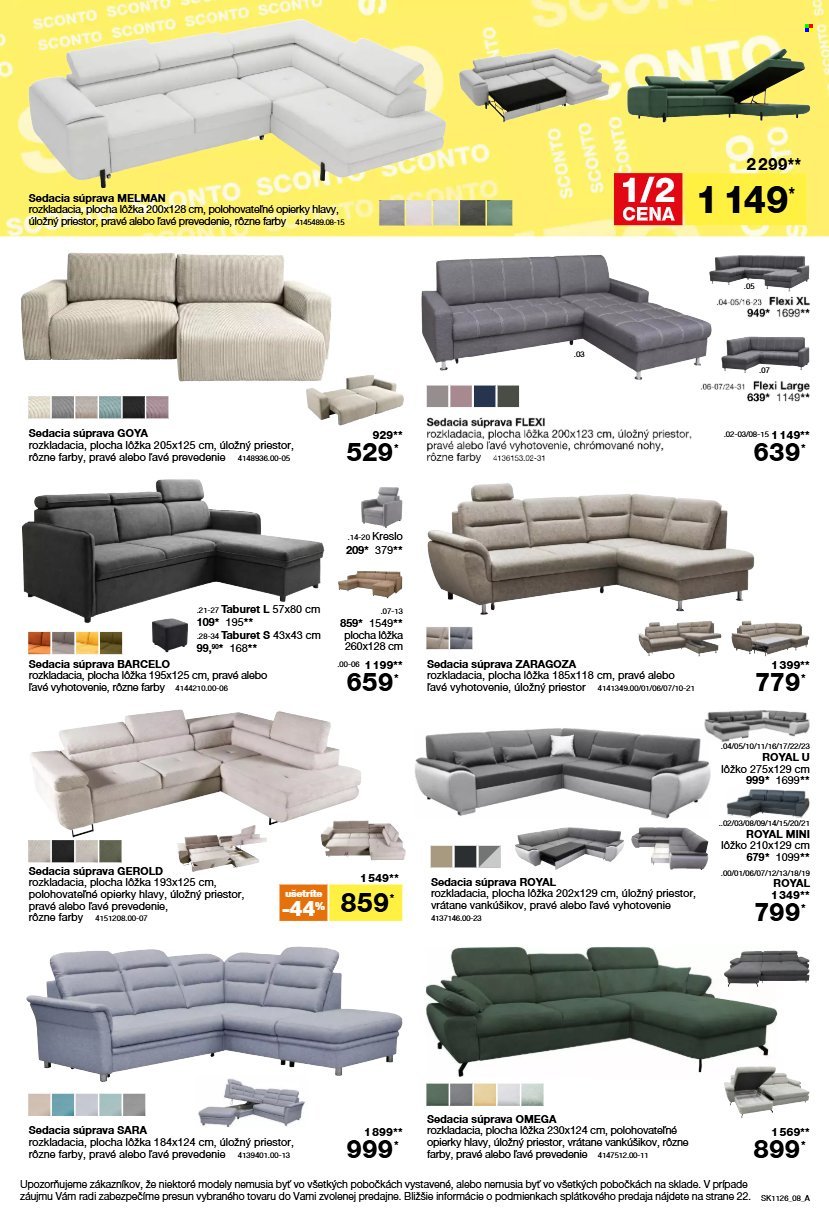 SCONTO NÁBYTOK leták - Od stredy 26.8.2026