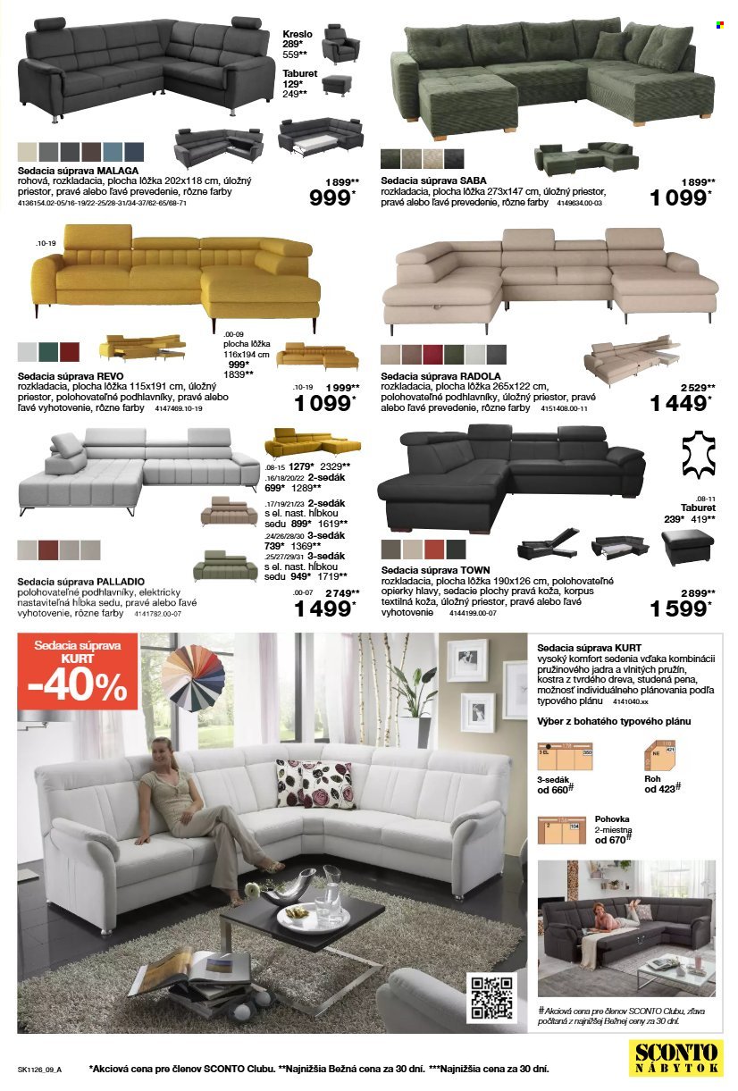 SCONTO NÁBYTOK leták - Od stredy 26.8.2026