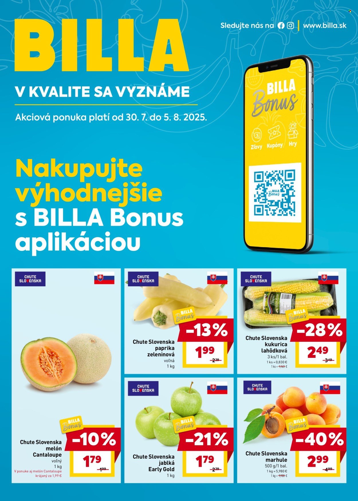 BILLA leták - Bonus leták (2025-07-30 - 2025-08-05) | 1