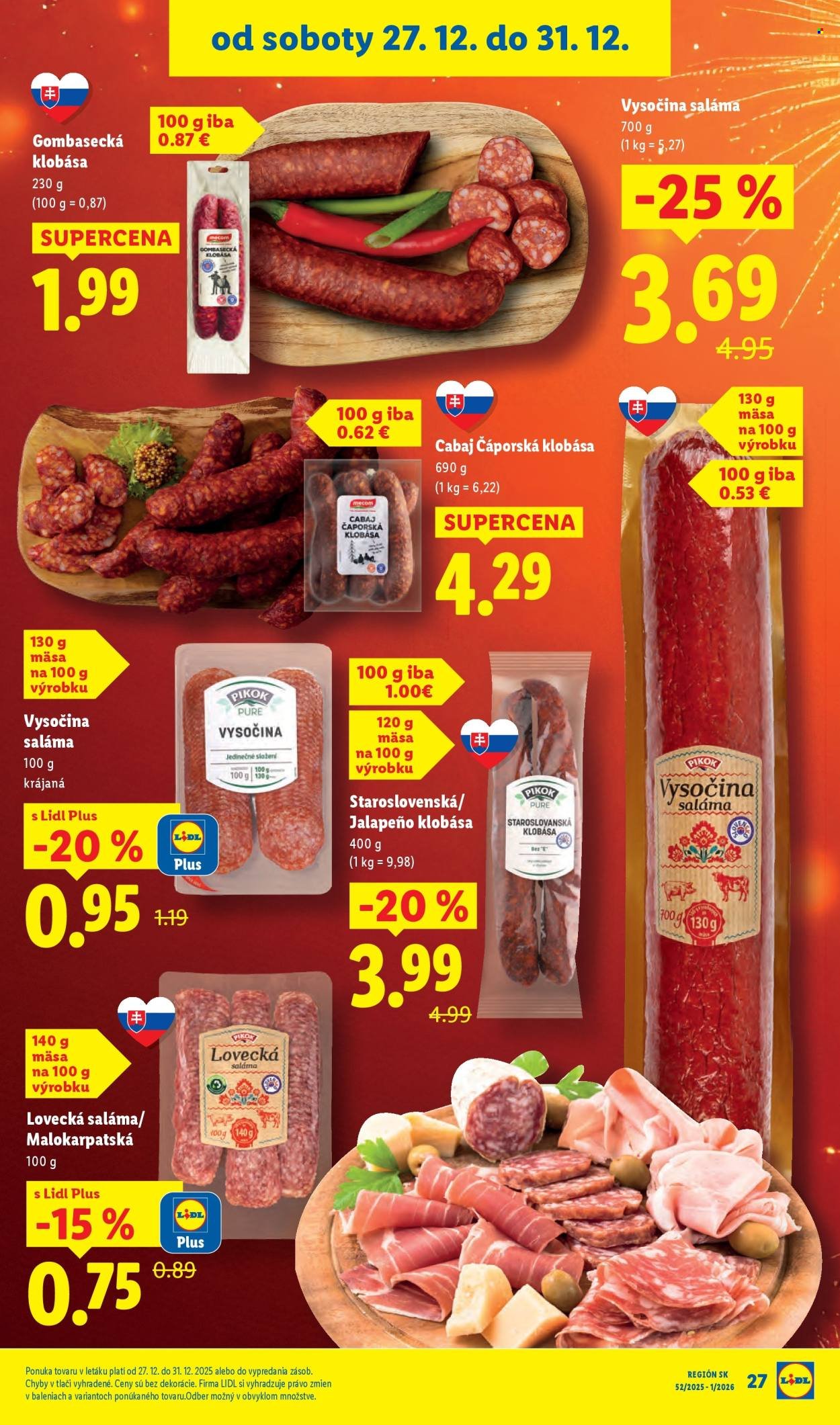 LIDL leták - Od soboty 27.12.2025 (2025-12-27 - 2025-12-31) | 31