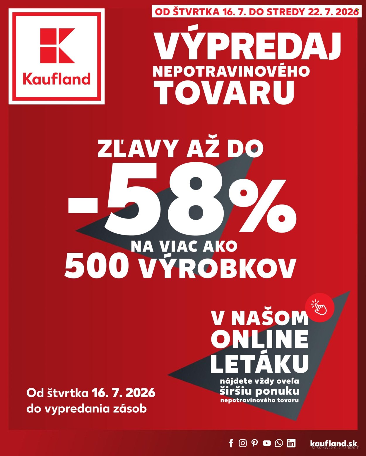KAUFLAND leták - VÝPREDAJ NEPOTRAVINOVÉHO TOVARU