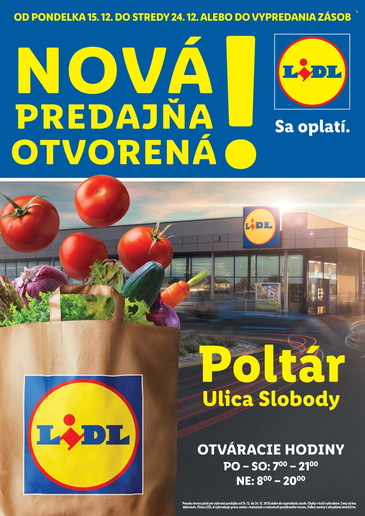 LIDL leták - Nová predajňa v Poltári (2025-12-15 - 2025-12-24) | 1