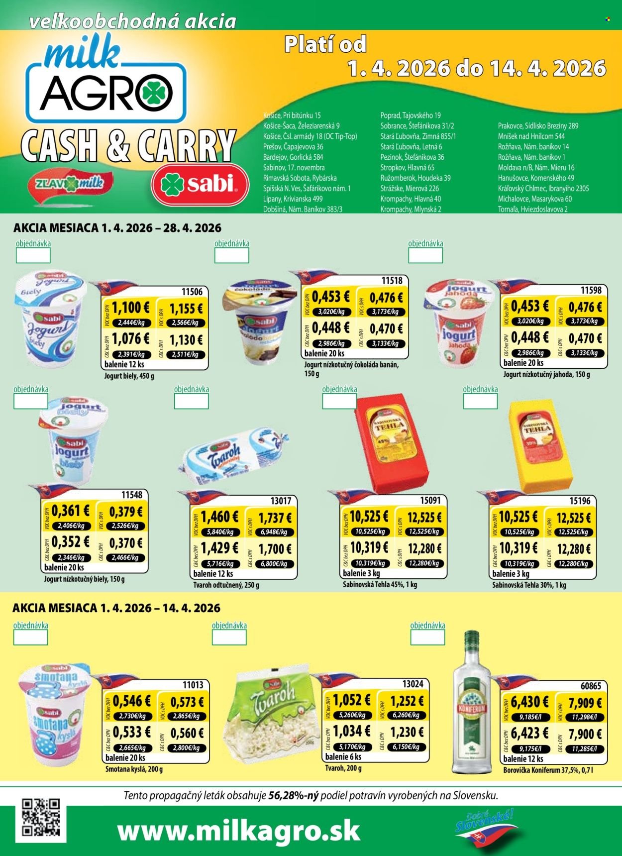 MILK AGRO leták - Cash & Carry (2026-04-01 - 2026-04-14) | 1